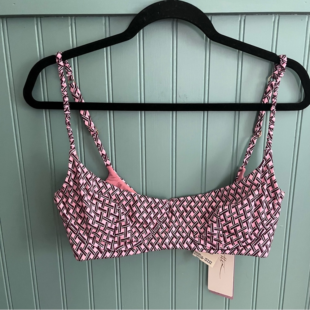 Gottex Retro Pink & Black Geometric Print Bralette